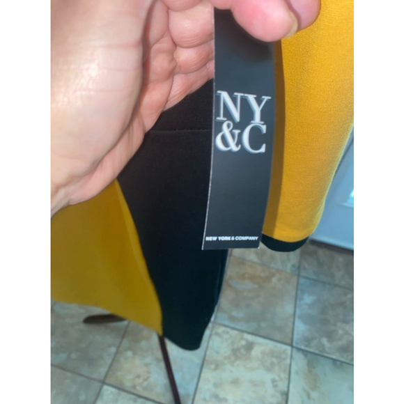 Women's New York & Company Yellow and Black Dress Size XXL - Picture 5 of 8